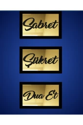 GİZEM SHOP 3d Sabret Şükret Dua Et 3'lü Set (26*16) thumbnail 2