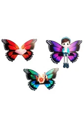 KEMSON Uv Baskı Dekoratif Kelebek Figürlü Duvar Rafı Mumluk Bibloluk Lazer Kesim - 6