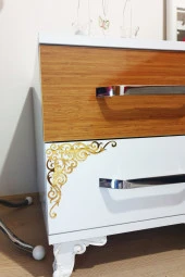 KEMSON Dekoratif Kapak Köşe Dekoru Ayna Pleksi Klasik Gold - 1