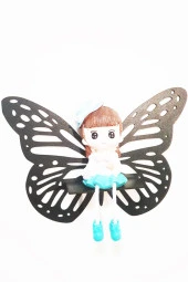 HYL Dekoratif Kelebek Figürlü Duvar Rafı Mumluk Bibloluk Lazer Kesim - 4