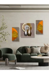 YALOVA SHOP Dekoratif Modern Sanatsal 3D Görünümlü Tablo Seti - 1