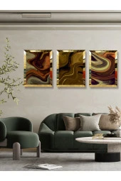 YALOVA SHOP Dekoratif Düşünsel Mermer Tasarımı 3 lü Tablo Seti (pleksi çerçeve seçenekli) thumbnail 1