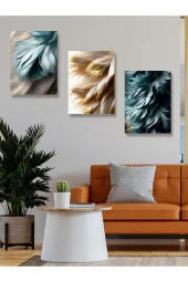 YALOVA SHOP Dekoratif Modern Sanat Çalışması Yapay Zeka 3 lü Tablo Seti 30 x 40 cm thumbnail 5