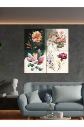 YALOVA SHOP Dekoratif Suluboya Çalışmasının Dijital UV Baskı İle 4 lü Tablo Setine Dönüştürülmesi - 4