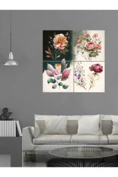 YALOVA SHOP Dekoratif Suluboya Çalışmasının Dijital UV Baskı İle 4 lü Tablo Setine Dönüştürülmesi - 5