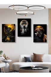 HYL Modern Siyahi Kadın Tablo Seti thumbnail 5