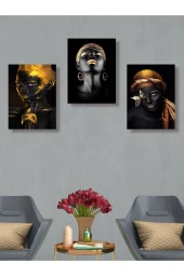 HYL Modern Siyahi Kadın Tablo Seti thumbnail 6