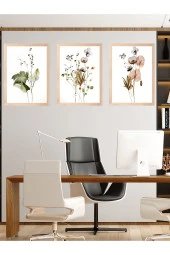 GİZEM SHOP Modern Sanatsal Çiçekler Çerçeveli Duvar Dekorasyon Tablo thumbnail 2