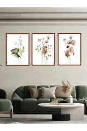 GİZEM SHOP Modern Sanatsal Çiçekler Çerçeveli Duvar Dekorasyon Tablo thumbnail 3