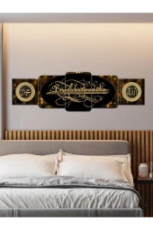 GİZEM SHOP Allah Muhammed Besmele 5'li Uv Baskı Tablo Seti thumbnail 2