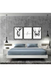 GİZEM SHOP Modern Sanatsal Love Çerçeveli Duvar Dekorasyon Tablo - 1
