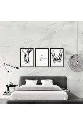 GİZEM SHOP Modern Sanatsal Love Çerçeveli Duvar Dekorasyon Tablo - 4