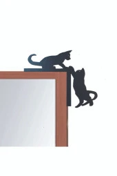 GİZEM SHOP Dekoratif Kedi Tasarımlı Kapı ve Ayna Köşe Süsü thumbnail 1