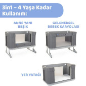 Chicco Next2me Forever Anne Yanı Beşik Slate Grey - 2