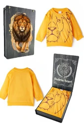 Galatasaray Orijinal Aslan Baskılı Sarı Sweat Hediyelik Ahşap Kutulu - 1