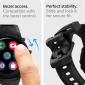 Spigen Galaxy Watch 5 / 4 (44mm) Kılıf & Kordon Kayış Rugged Armor Pro v2 Black - ACS03830 - 7