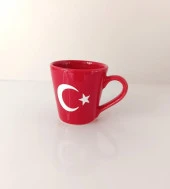 Bardak Seramik Kupa Türk Bayrak Ay Yıldız Çay Kahve Su 200 ML - 4