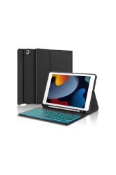Qpen iPad Pro 12.9 inç  (2018) Uyumlu İnter Ledli Klavyeli Tablet Kılıfı thumbnail 1