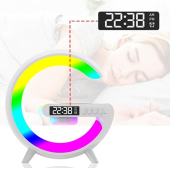 15W G Şekli LED Kablosuz Şarj Özellikli Hoparlör Renk Değiştirme Çalar Saat Şarj Standı Hoparlör - 4