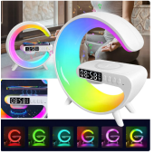 15W G Şekli LED Kablosuz Şarj Özellikli  Hoparlör Renk Değiştirme Çalar Saat Şarj Standı Hoparlör - 5