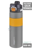 Vagonlife Çelik Termos 800 ML Büyük Boy Tek Kapak Çift Kullanım Pipetli/Rahat İçim Kaydırmaz Gövde-FFVGN032800ML - 2