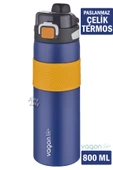 Vagonlife Çelik Termos 800 ML Büyük Boy Tek Kapak Çift Kullanım Pipetli/Rahat İçim Kaydırmaz Gövde-FFVGN032800ML - 6