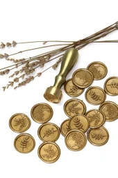 Mühürcüm Kişiye Özel Pirinç Sap ve Pirinç Kafa Mum Mühür Damgası 2.5 cm MHK100PS thumbnail 1