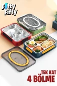 Vagonlife Bento Lunch Box Ofis-Okul İçin Yeni Nesil Tek Kat 4 Bölme Sefer Tası- FFLBOX2201 - 6
