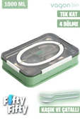 Vagonlife Bento Lunch Box Ofis-Okul İçin Yeni Nesil Tek Kat 4 Bölme Sefer Tası- FFLBOX2201 - 8
