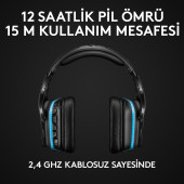 Logitech G935 Lightsync RGB 7.1 Kablosuz Mikrofonlu Kulak Üstü Oyuncu Kulaklığı - 2