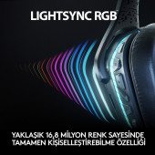 Logitech G935 Lightsync RGB 7.1 Kablosuz Mikrofonlu Kulak Üstü Oyuncu Kulaklığı - 7
