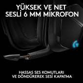 Logitech G935 Lightsync RGB 7.1 Kablosuz Mikrofonlu Kulak Üstü Oyuncu Kulaklığı - 8