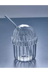 1 Adet Kapaklı Pipetli Pinterest Bardak | Soğuk Kahve Ve Sunum Bardağı | 430 ml - 2