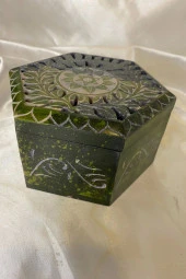 Doğal Taş Obsidyen Mücevher Kutusu El işi - 1