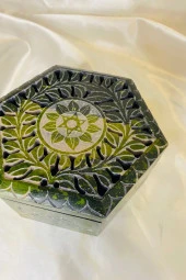 Doğal Taş Obsidyen Mücevher Kutusu El işi - 3