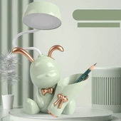 Dekoratif Usb Şarjlı Çocuk Bebek Odası Tavşan Masa Lambası ve Kalemlik - 1