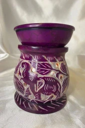 Buhardanlık Obsidye taşı El İşi Feng Shui Fil sembolü Buhurdanlık thumbnail 2