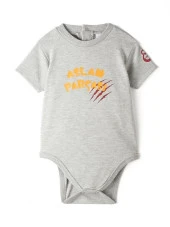 Galatasaray Orijinal Lisanslı Aslan Parçası Baskılı Bebek Body Gri Zıbın Hediyelik Ahşap Kutulu - 2