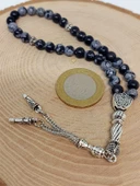 Kar Tanesi Obsidyen Taşı 33 lük Tesbih 6mm thumbnail 3