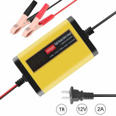 12V Akü Prizden Şarj Cihazı 12V 2A LCD Ekranlı Hızlı Şarj istasyonu - 4