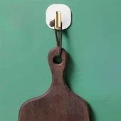 Dolap Kapak Kulpu Beyaz 2 'li Yapışkanlı Retro Askılık - 2