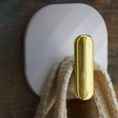 Dolap Kapak Kulpu Beyaz 2 'li Yapışkanlı Retro Askılık - 5