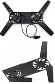 2 Fanlı Notebook Soğutucu Portatif Katlanabilir Laptop Soğutucu Fan Usbli Stand Bilgisayar Fanı - 3