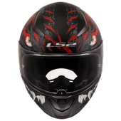 KASK LS2 RAPID 2 KAIJU MAT SİYAH-KIRMIZI-BEYAZ - 4