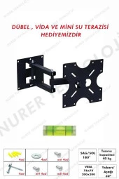 22" - 42" 55 -106 Ekran Arası LCD LED Hareketli Tv Duvar Askı Aparatı+Mini Su Terazili - 1