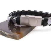 316L Çelik Deri Çift Renkli Erkek Spor Kelepçe Bileklik EBLK-450 thumbnail 4