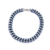 316L Erkek Çelik Bileklik Lacivert Spor Zincir Bileklik EBLK-462 thumbnail 1