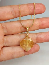 Sitrin Taşı Kolye Ucu Altın Kaplama Zincirli (49790) thumbnail 1