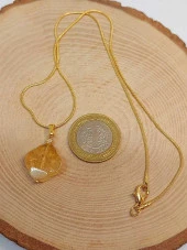 Sitrin Taşı Kolye Ucu Altın Kaplama Zincirli (49790) thumbnail 3