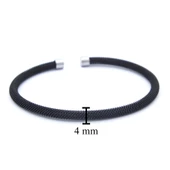 316L Çelik Siyah Erkek Kelepçe Bileklik EBLK-430 thumbnail 3